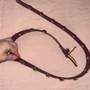 AUREUM - Stylish Burgundy Belt with Gold Accents - NBW